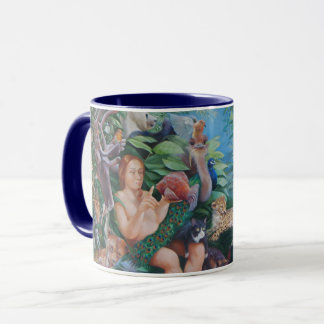 Adam Naming Animals &  Appearance of Eve Mugs Blue