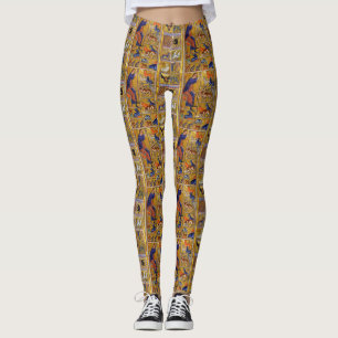 ADAM NAMING ANIMALS,MEDIEVAL BESTIARY,DEERS,LIONS  LEGGINGS