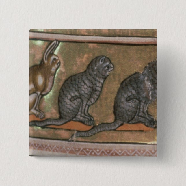 Adam naming the animals, of North Midlands 2 Inch Square Button (Front)