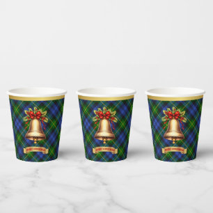Adam Personalized Tartan Christmas Paper Cups