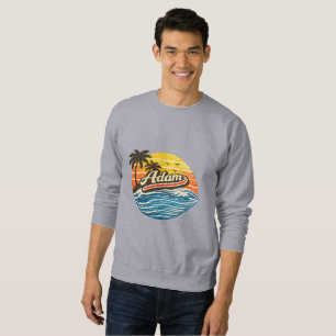 Adam Retro Sunset Name Design Sweatshirt