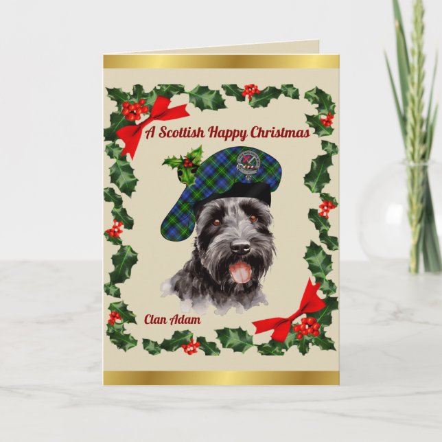 Adam Scottie Dog Personalized Xmas Card (Front)