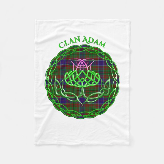 Adam Scottish Tartan Celtic Thistle Fleece Blanket (Front)