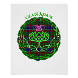 Adam Scottish Tartan Celtic Thistle Poster