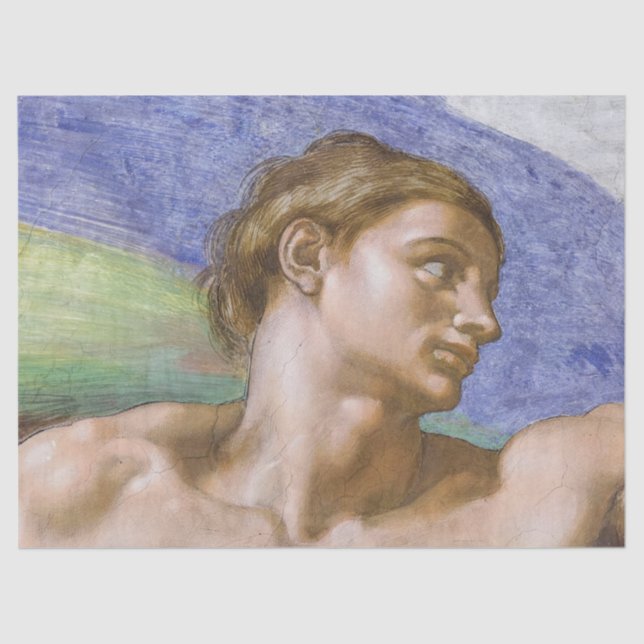 Adam, Sistine Chapel by Michelangelo Tissue Paper (Front)