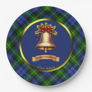 Adam Tartan Personalized Christmas Paper Plate