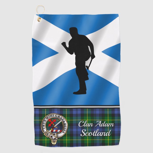 Adam Tartan Personalized Golf Towel His (Front)