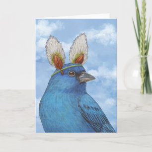 Adam the indigo bunting card