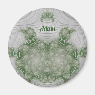 ADAM ~ White and Green ~ Stunning Design Magnet