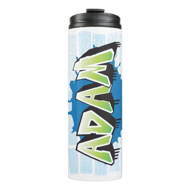 ADAM Your name Graffiti Art Wall Thermal tumbler (Front)
