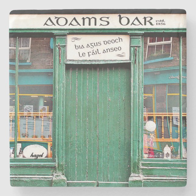 Adams Bar, Dingle, Pubs, Irish, Coasters. Ireland Stone Coaster (Front)