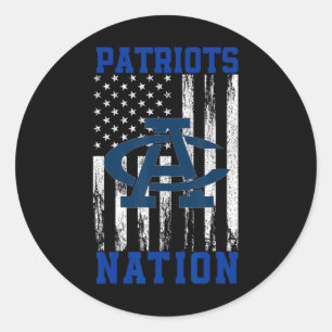 Adams Central Patriots Logo Nation Hs Classic Round Sticker