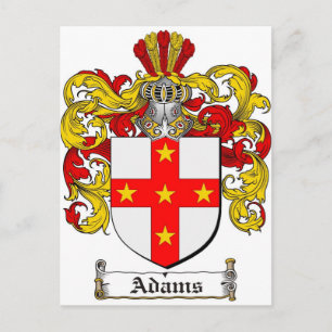 Adams Coat of Arms / Adams Family Crest Postcard