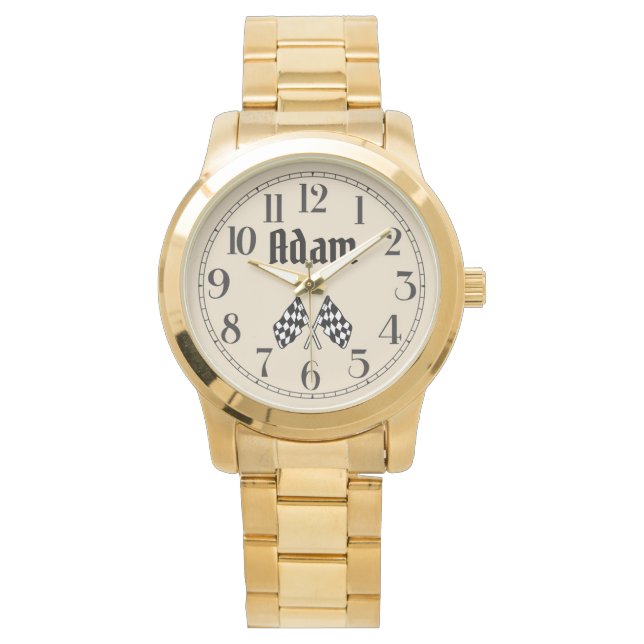Adam's Crossed Chequered Flags Watch (Front)