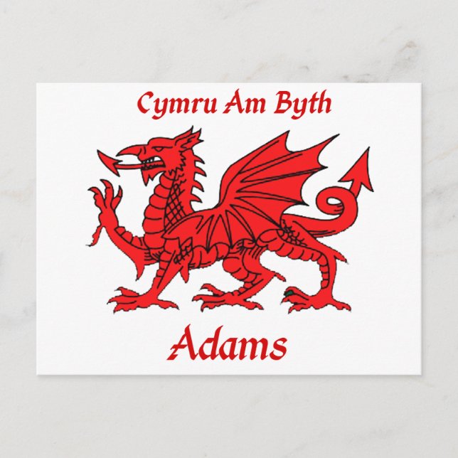 Adams Welsh Dragon Postcard (Front)