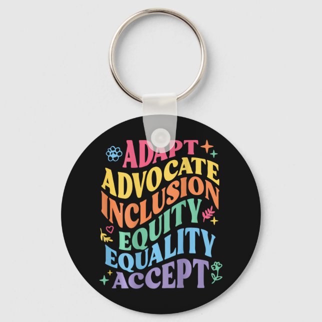 Adapt Advocate Inclusion Equity Equality Accept Au Keychain (Front)
