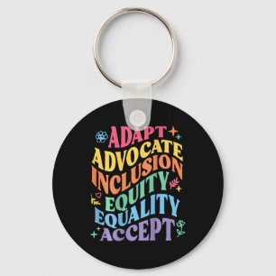 Adapt Advocate Inclusion Equity Equality Accept Au Keychain