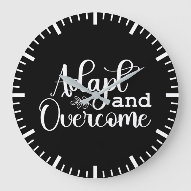 Adapt and Overcome Gym Hustle Success Motivational Large Clock (Front)