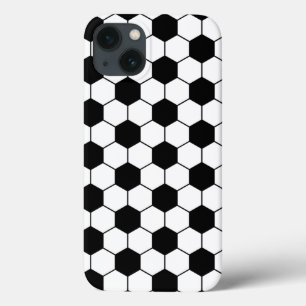 Adapted Soccer Ball pattern Black White iPhone 13 Case