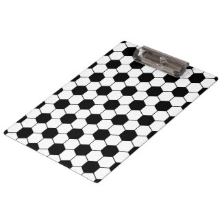 Adapted Soccer Ball pattern Black White Clipboard