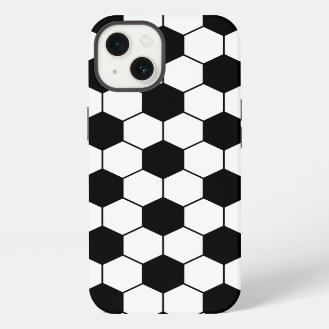 Adapted Soccer Ball pattern Black White iPhone Case (Back)