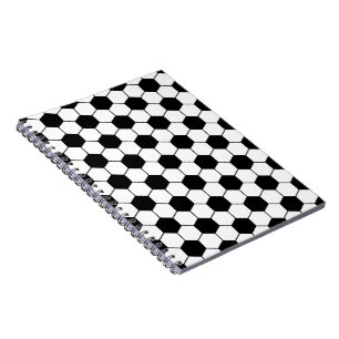 Adapted Soccer Ball pattern Black White Notebook