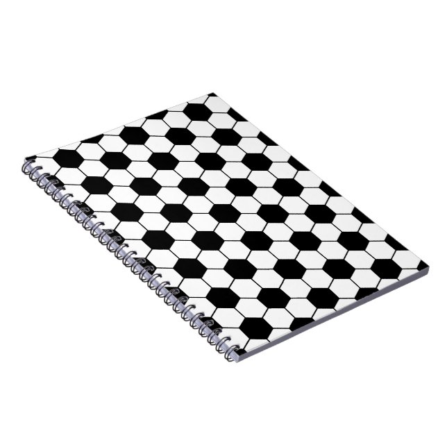 Adapted Soccer Ball pattern Black White Notebook (Right Side)