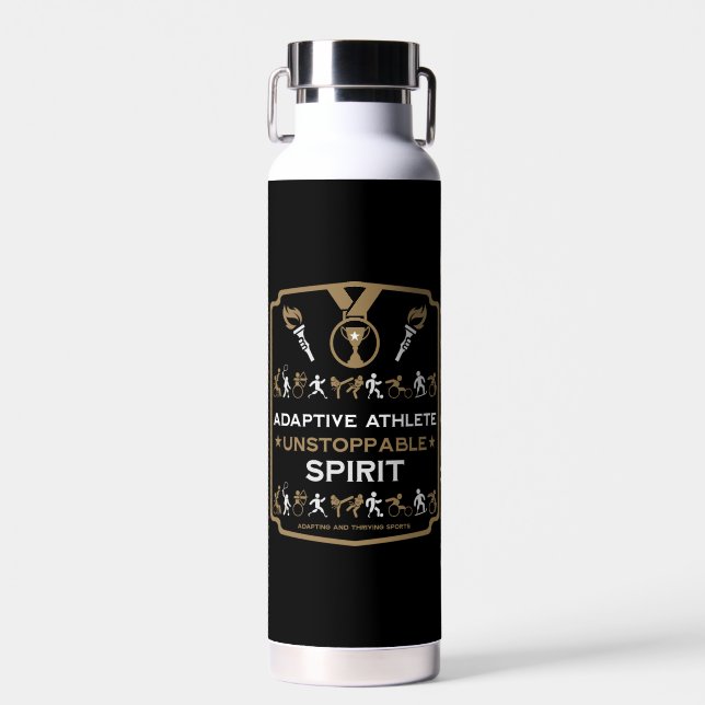 Adaptive Disabled Sports Gift Water Bottle (Front)