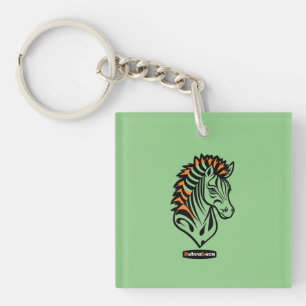 Adaptives ZebraLeon - Illustration mit Text Keychain