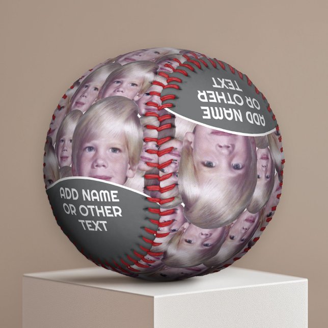 Add 1 Floating Head Photo All Over Pattern Baseball (Custom Photo Baseball)