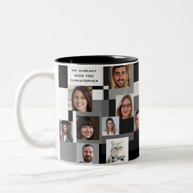 Add 20 Photos Modern Colleague Retirement Farewell Two-Tone Coffee Mug (Left)