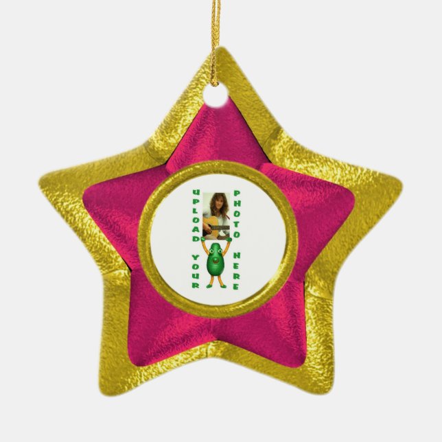 Add 2 photo both sides Ornament gold illusion (Front)