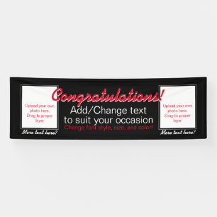 Add 2 photos customizable banner congrats welcome