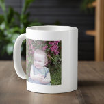 Add 2 Photos - Simple Collage on both sides Two-Tone Coffee Mug<br><div class="desc">You can replace the photo of your baby (or babies) and create a one-of-a-kind gift! You can replace or delete or add text boxes. Even change the font!</div>