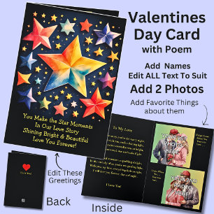 Add 2 Photo's, You Make the Star Moments Valentine Card