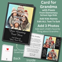 Add 3 Photo's for Grandmother, Poem from Kids