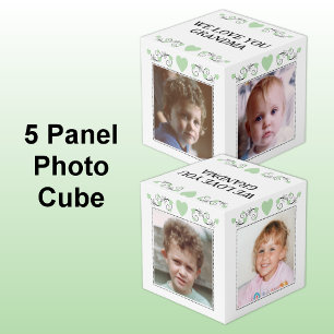 Add 4 images we love you grandma green cube