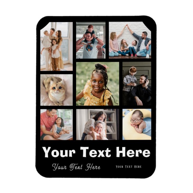 Add 9 photos and your favourite caption magnet (Vertical)