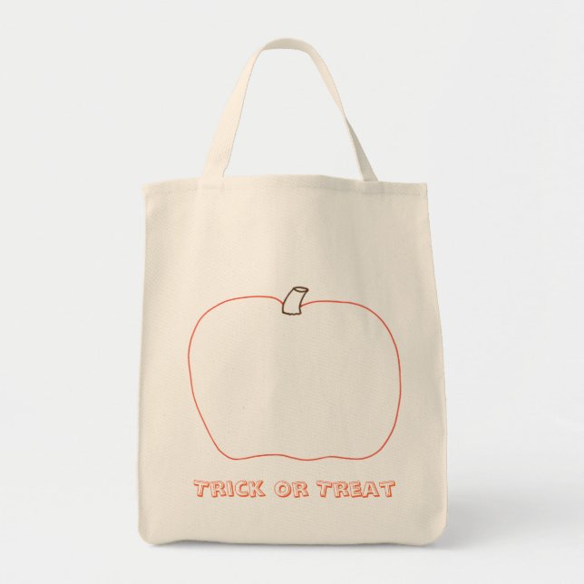 Add a face to your pumpkin Halloween canvas bags (Front)