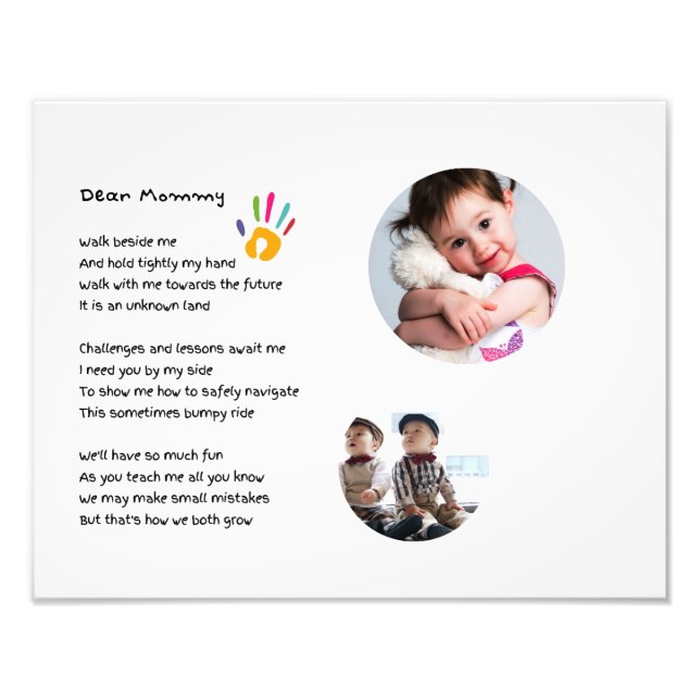 Add a frame to this POEM for MOM from Toddler Pic Photo Print (Front)