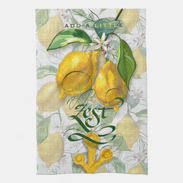 Add a Little Zest - Lemon Kitchen Towel (Vertical)
