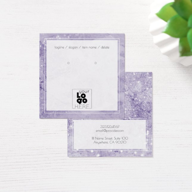 Add A Logo Amethyst Glitter Marble Earring Display (Desk)
