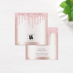 Add A Logo Pink Glitter Drips Earring Display Card