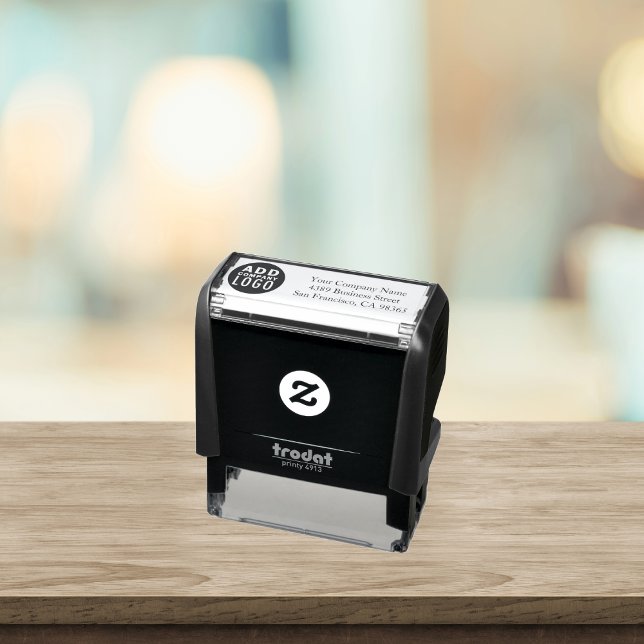 add a logo simple corporate business self-inking stamp (Creator Uploaded)