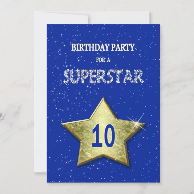 Add a name, 10th Birthday Party Invitation (Front)
