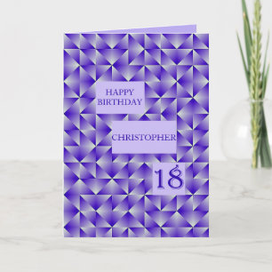 Add a name 18th Birthday with Purple Shapes Card