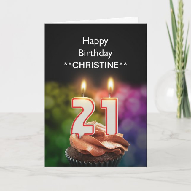 Add a name, 21st birthday card (Front)