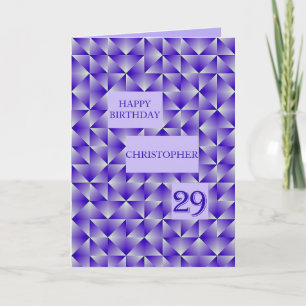 Add a name 29th Birthday with Purple Shapes Card