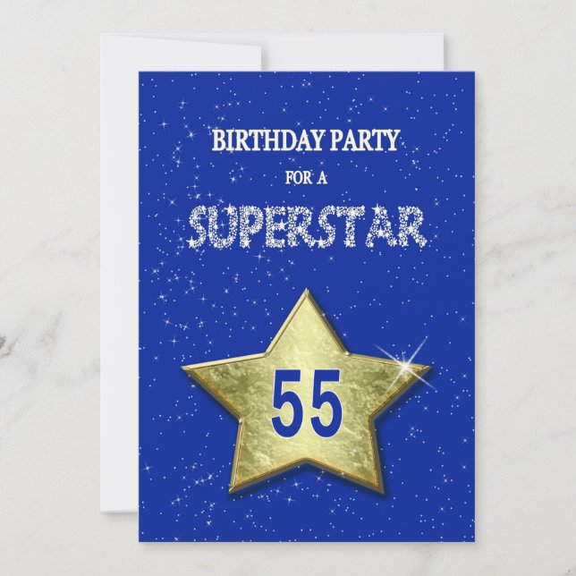 Add a name, 55th Birthday Party Invitation (Front)
