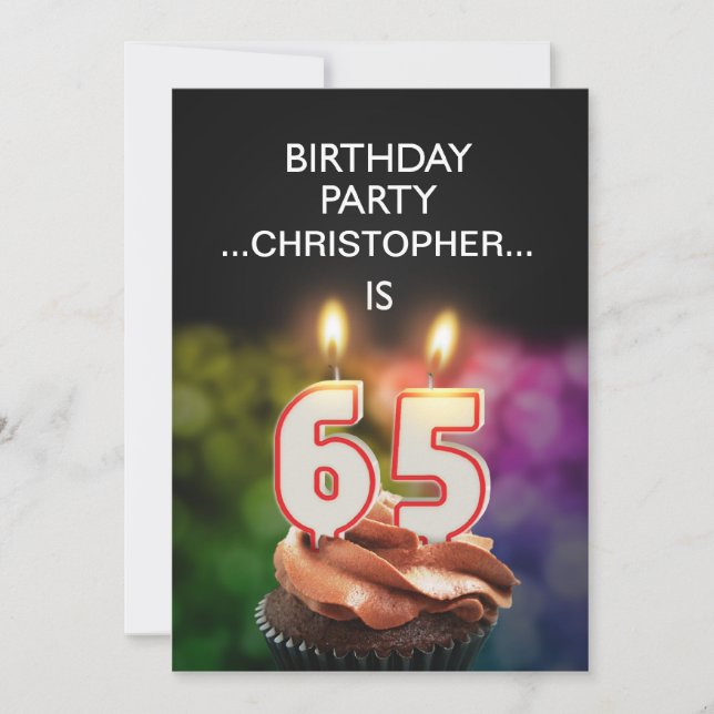 Add a name, 65th Birthday party Invitation (Front)